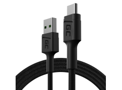 Kabel USB-C Type C 1,2m Green Cell PowerStream, med hurtig opladning, Ultra Charge, Quick Charge 3.0