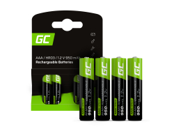 4x genopladelige Batterier AAA R3 950mAh Ni-MH foropladede Akkumulator Green Cell
