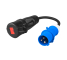 Green Cell Adapter fra rød 16A 400V CEE-kobling 5-polet stikdåse til blåt 16A 230V CEE 3P stik IP44 3x2,5 mm2