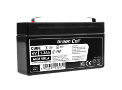 AGM GEL batteri 6V 1.3Ah blybatteri Green Cell vedligeholdelsesfri til måler og skala
