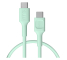 USB-C-kabel 0,3m 100W Greencell PowerFlex Hurtig Opladning PD Mint Green